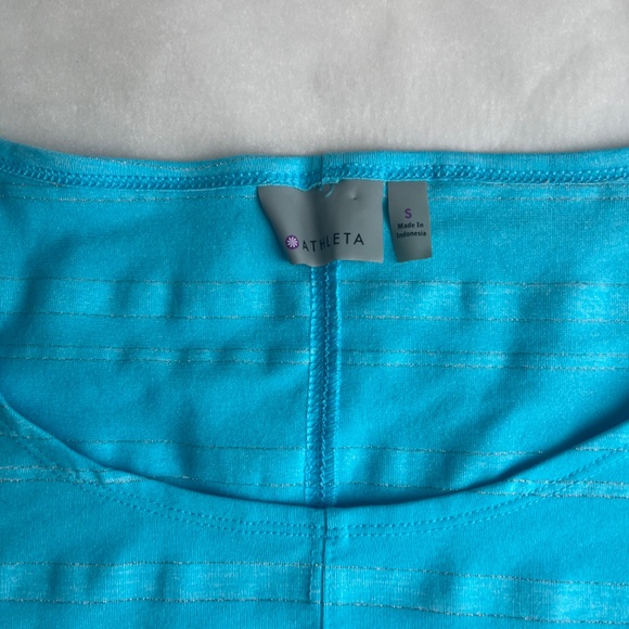 Athleta Blue Shimmer Stripe Dory Dolman Tunic Top‎ - Picture 12 of 12